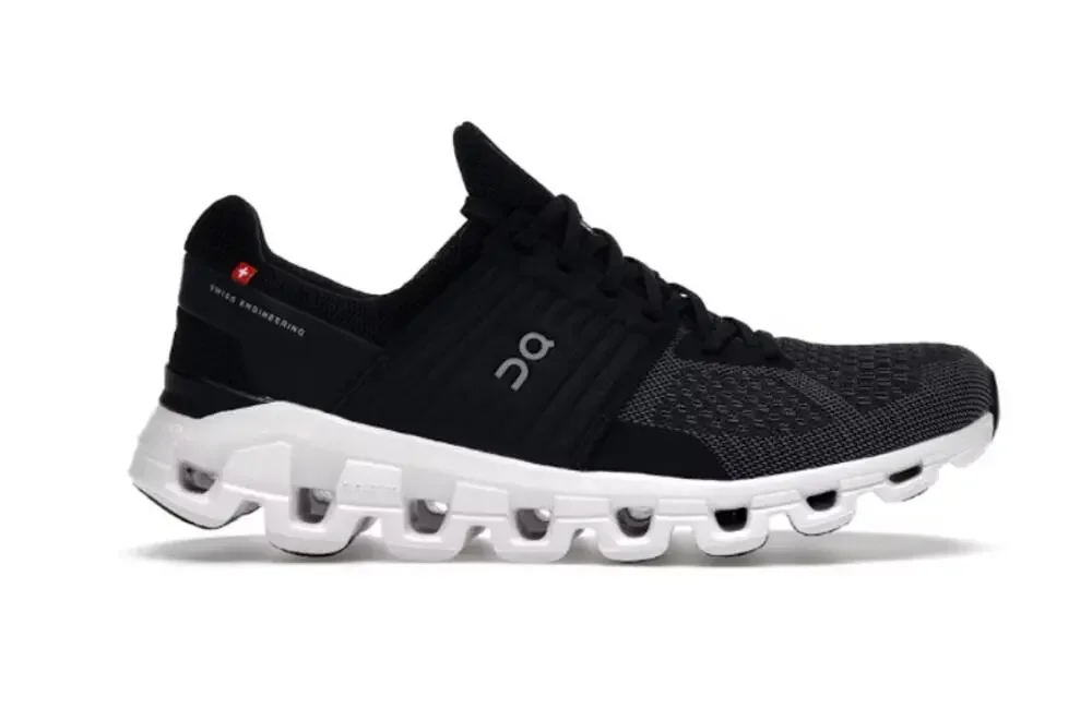 On Running Cloudswift Sneakers CloudTec Sole Speedboard Black Rock White 12